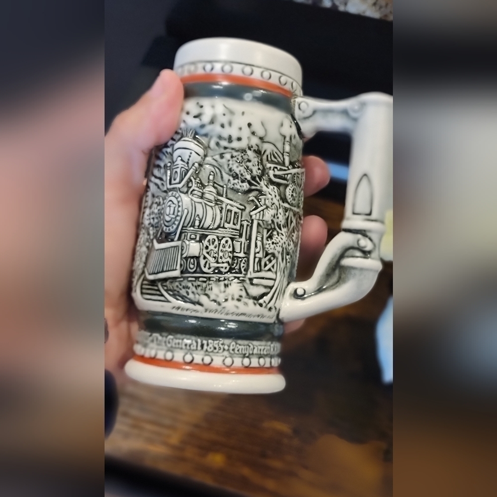 Avon 1985 Vintage Iron Horse Train Miniature Beer Stein Ceramarte Brazil mug - Picture 9 of 9
